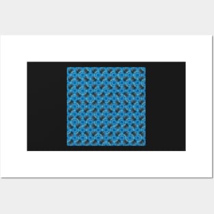 Truchet - Abstract curves blue Posters and Art